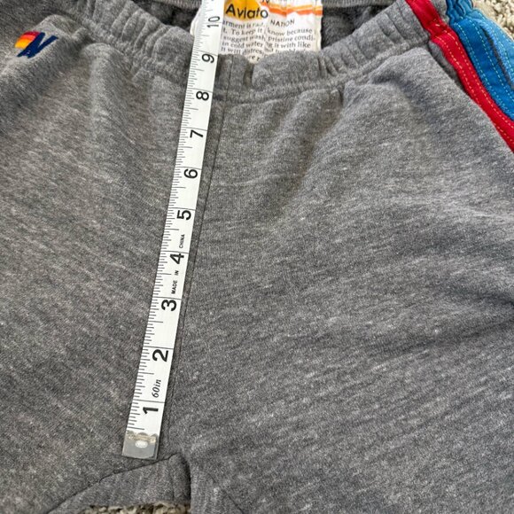 Aviator Nation Sweatpants Womens Medium Gray Blue Red Stripe Track Pants USA - Picture 5 of 9